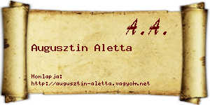 Augusztin Aletta névjegykártya